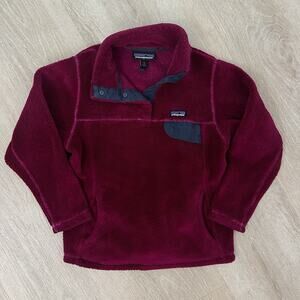 Girl’s Patagonia Re Tool Snap T Pullover Burgundy Red Size S 7-8
